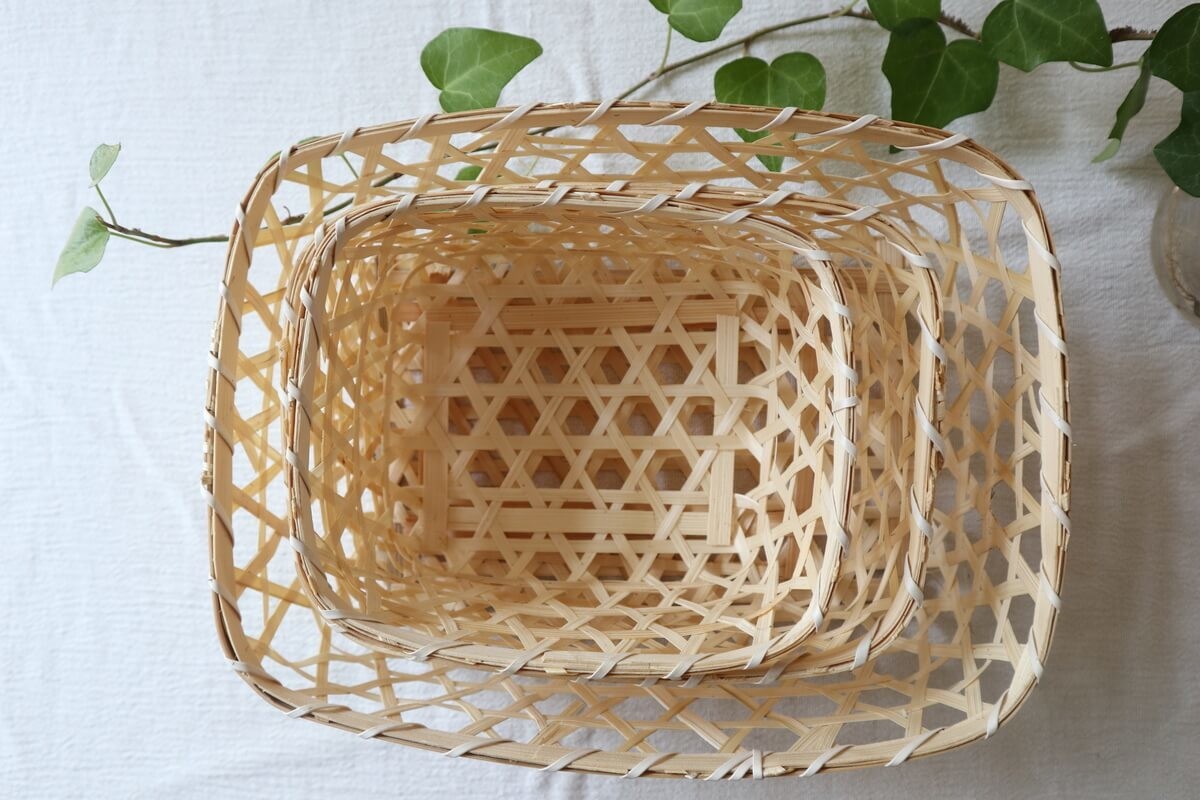 スリーコインズ「竹かご3個セット」ションボリ食卓と家中のゴチャつき