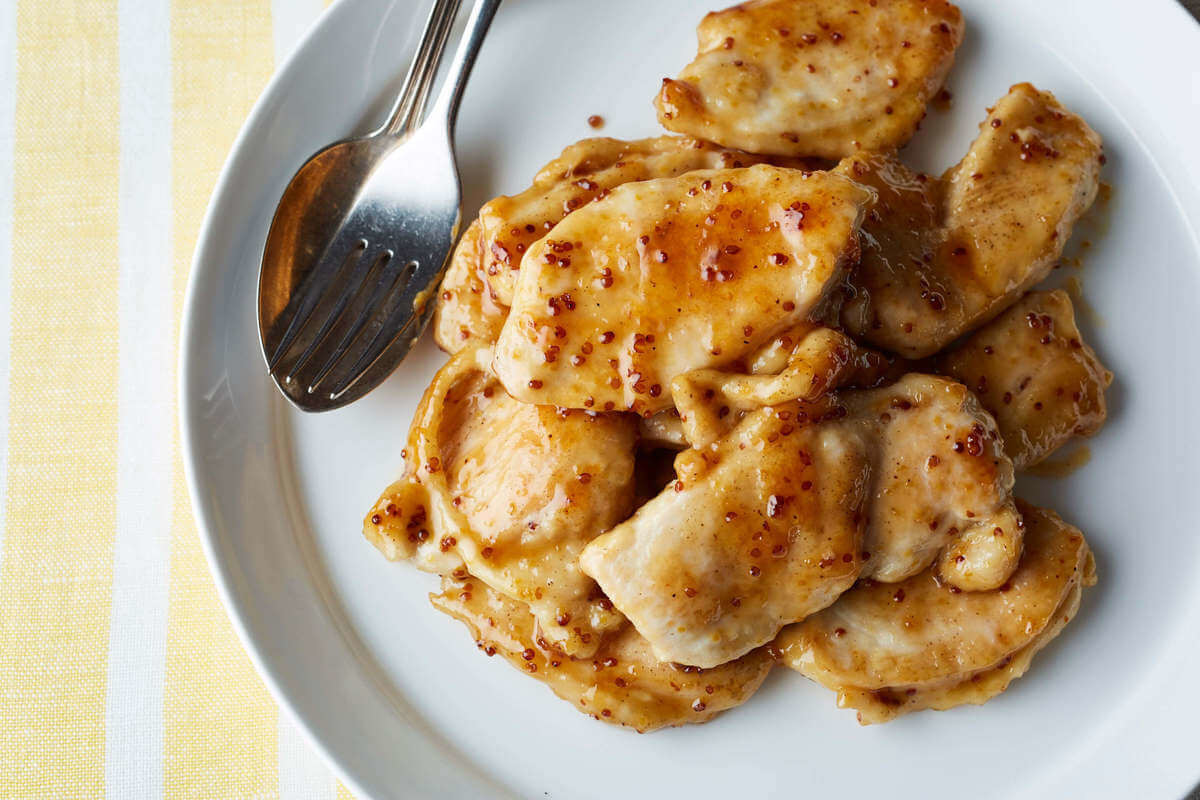 鶏むね肉のハニーマスタード炒め