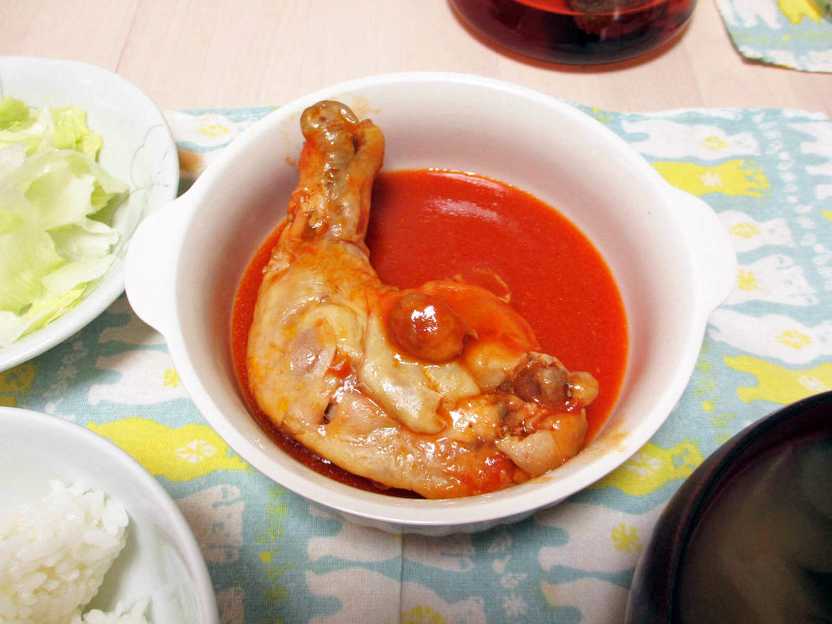 業務スーパーチキンのトマト煮