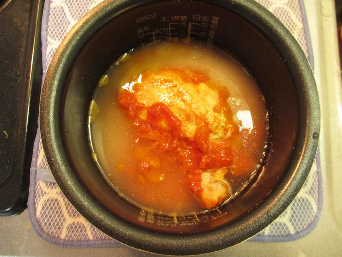 業務スーパーチキンのトマト煮