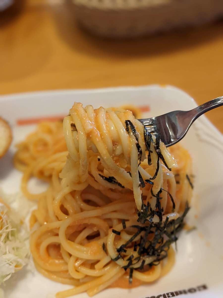 コメダのスパゲッティめんたいクリーム