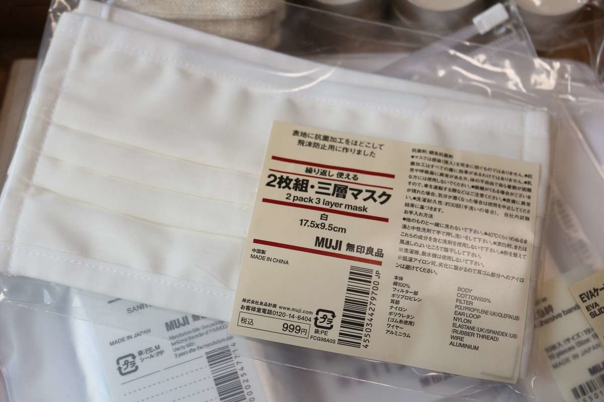 無印良品防災セット繰り返し使える２枚組三層マスク