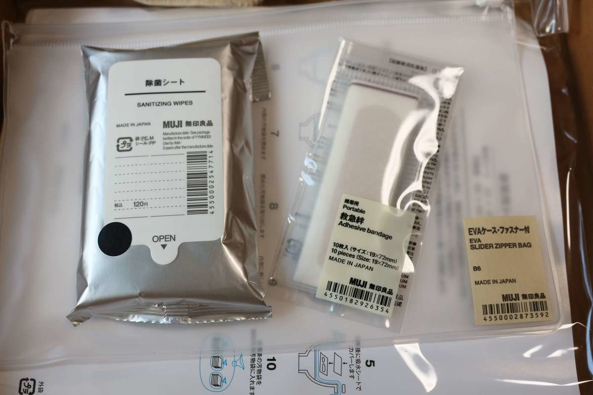 無印良品防災セット携帯用救急絆除菌シート