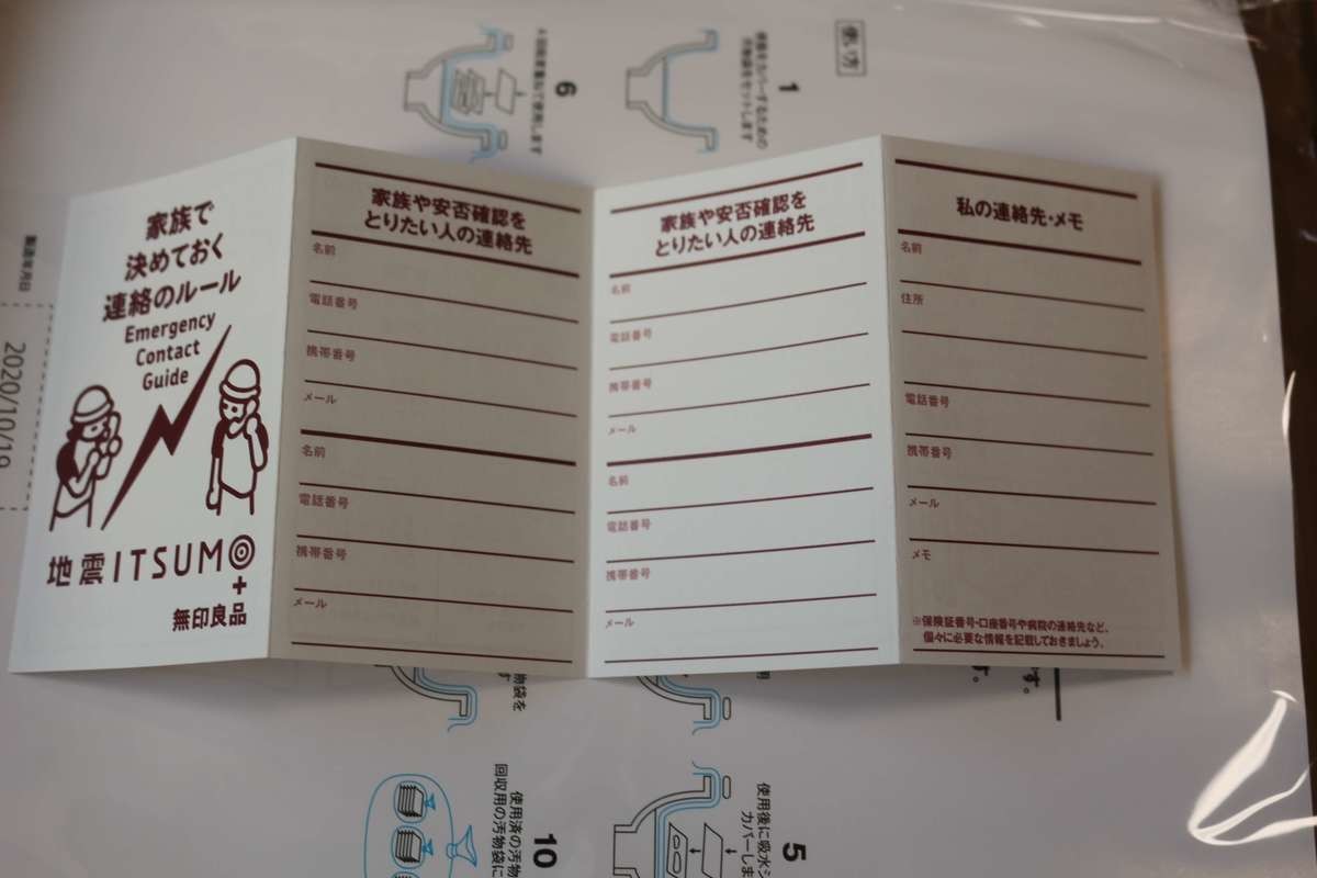 無印良品防災セットいつものもしもメモ