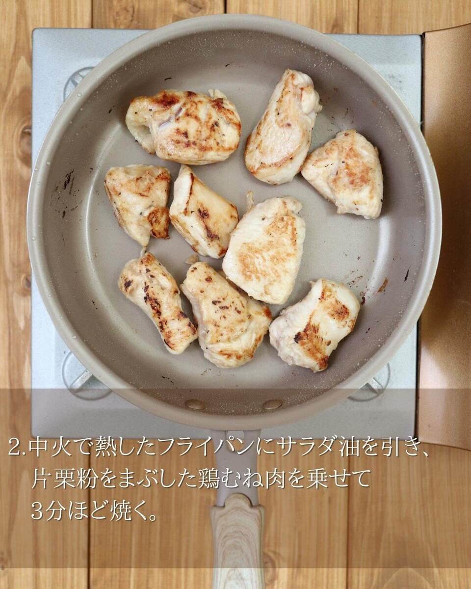 鶏むね肉とピーマンのごま照り炒め
