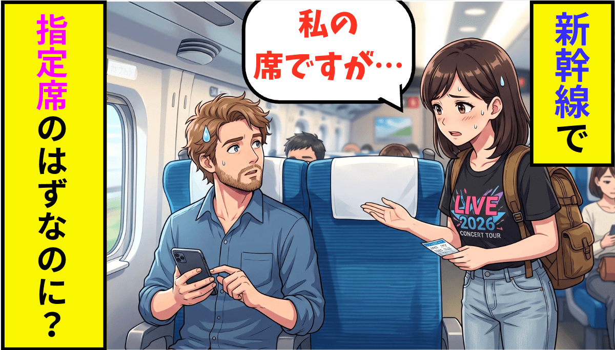 予約した新幹線の指定席になぜか外国からの旅行客…車掌を呼んだ結果
