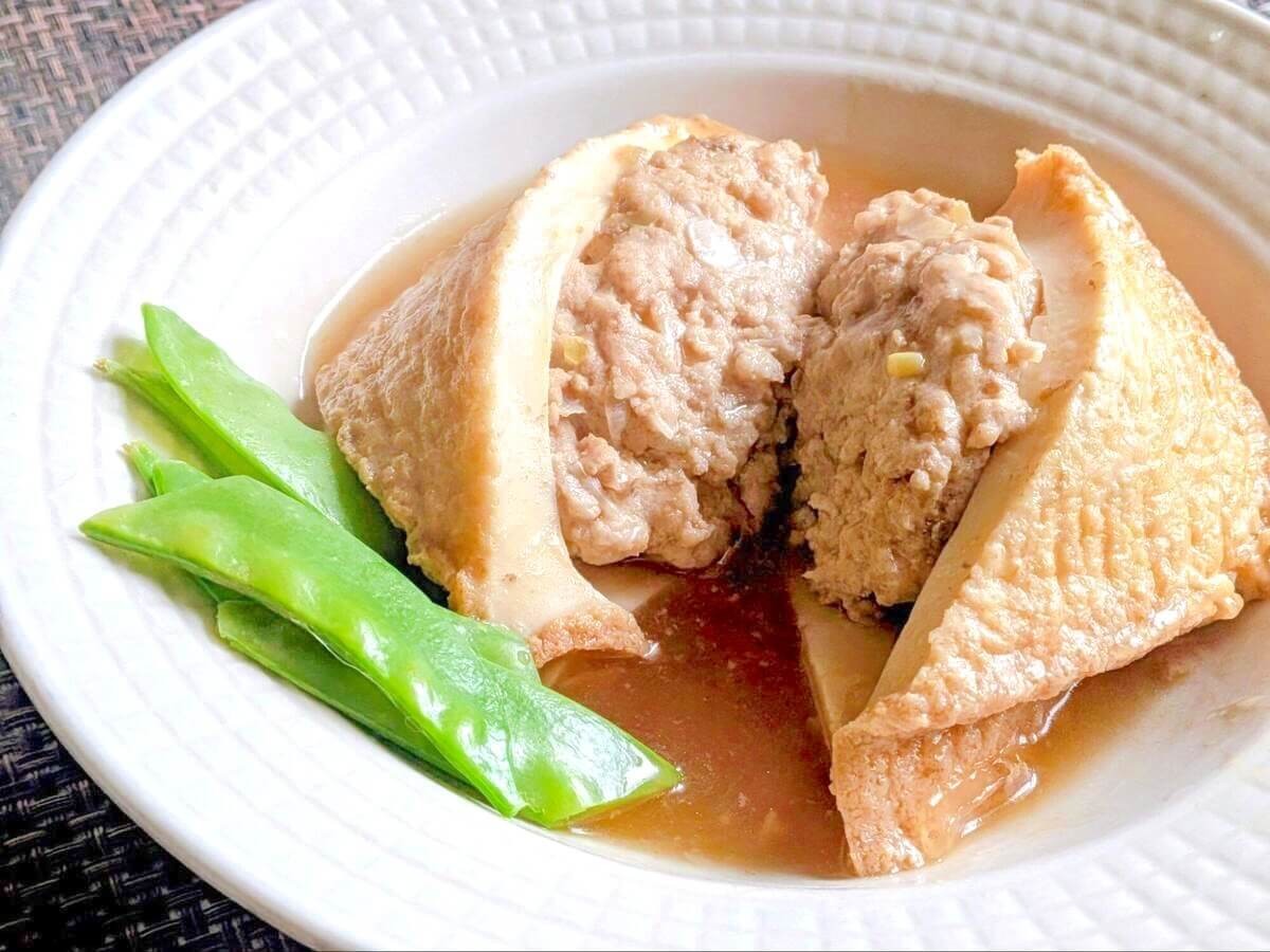 厚揚げの肉詰め
