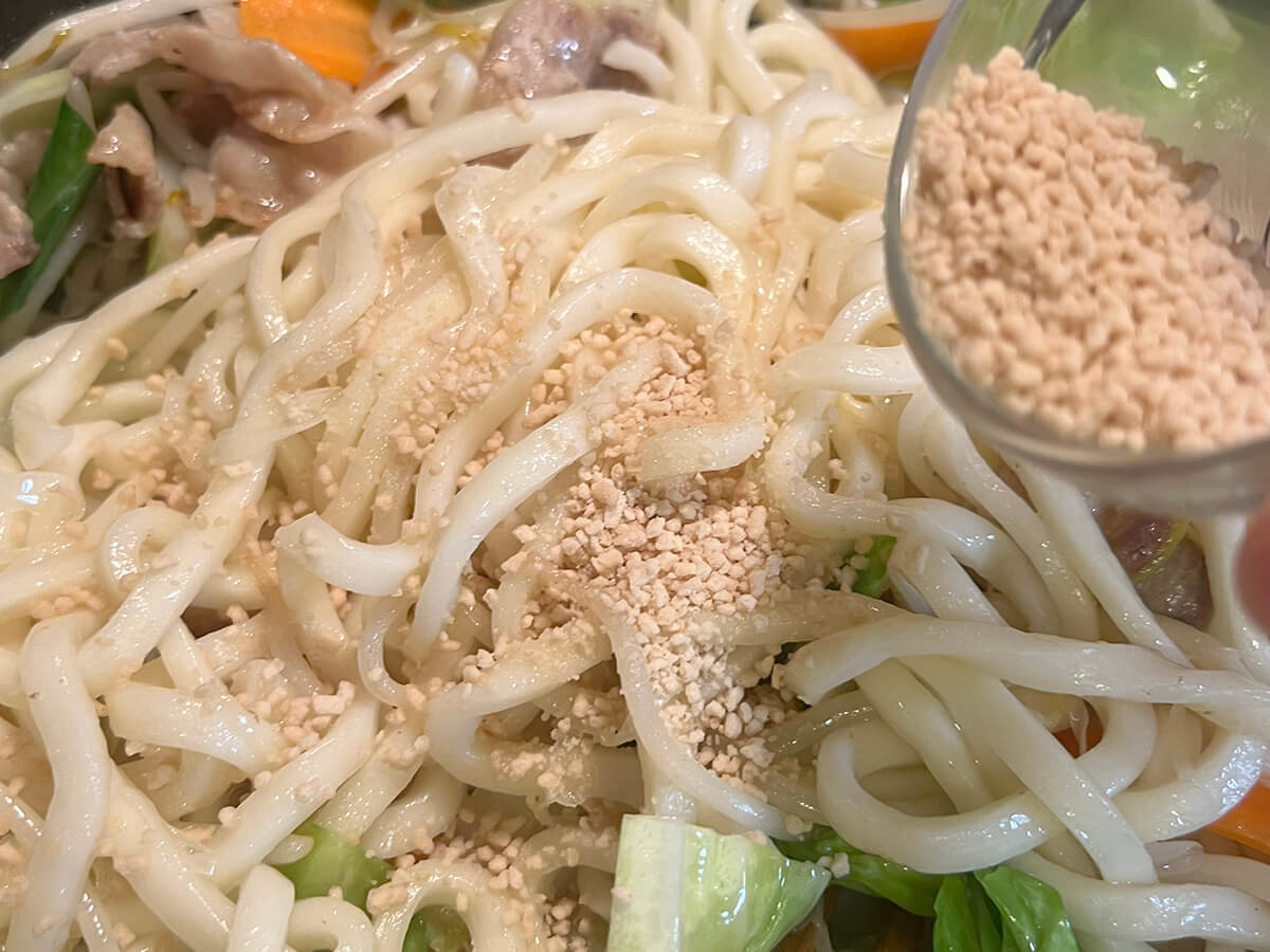 味の素さん「白焼きうどん」のレシピ