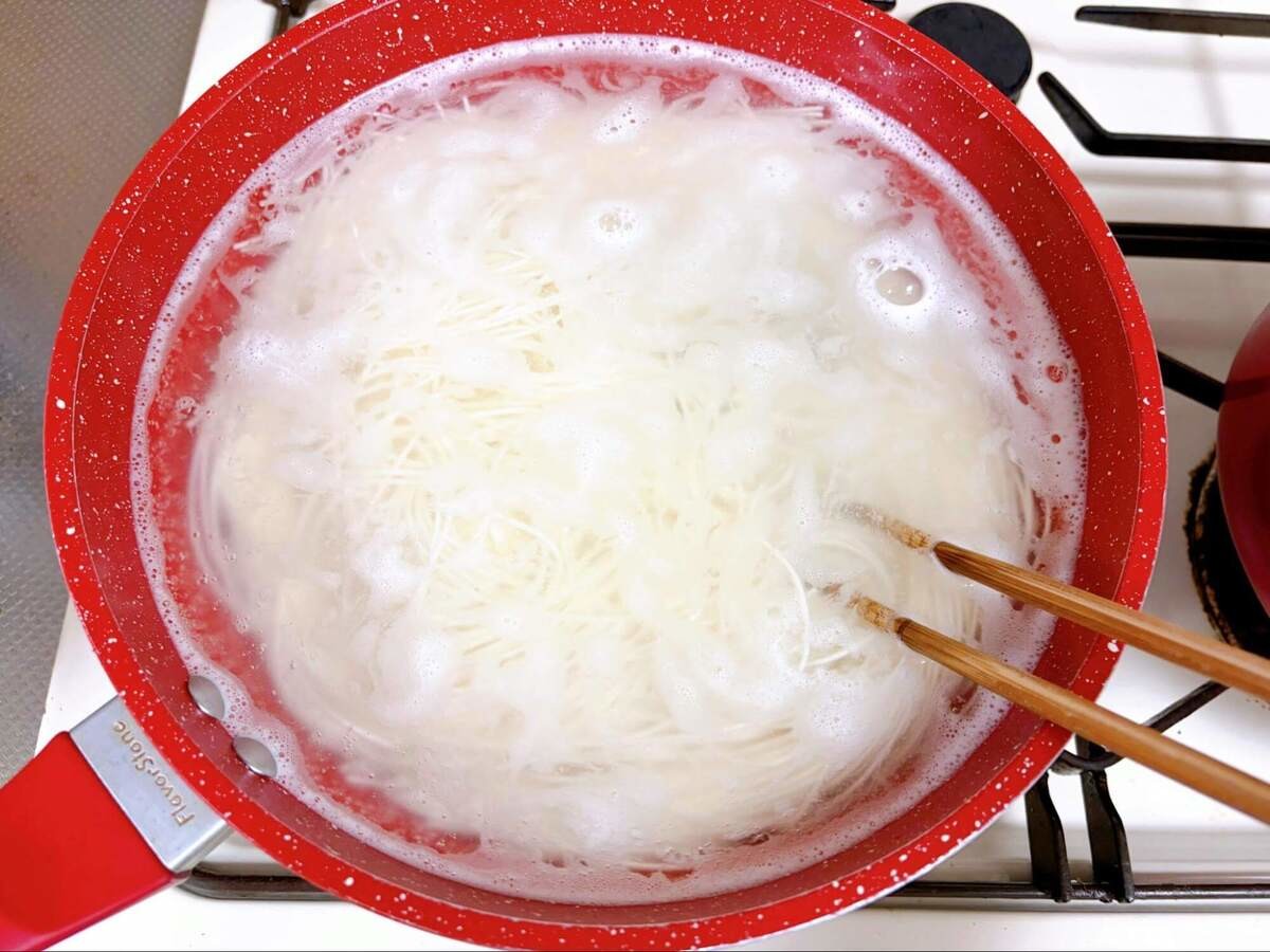 かねふく公式「明太豚しゃぶそうめん」のレシピ