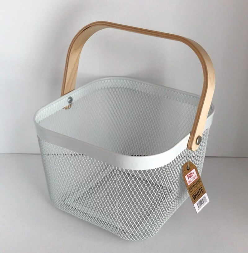 770円でもアリ【100均ワッツ】「スチールメッシュバスケット」IKEAで大