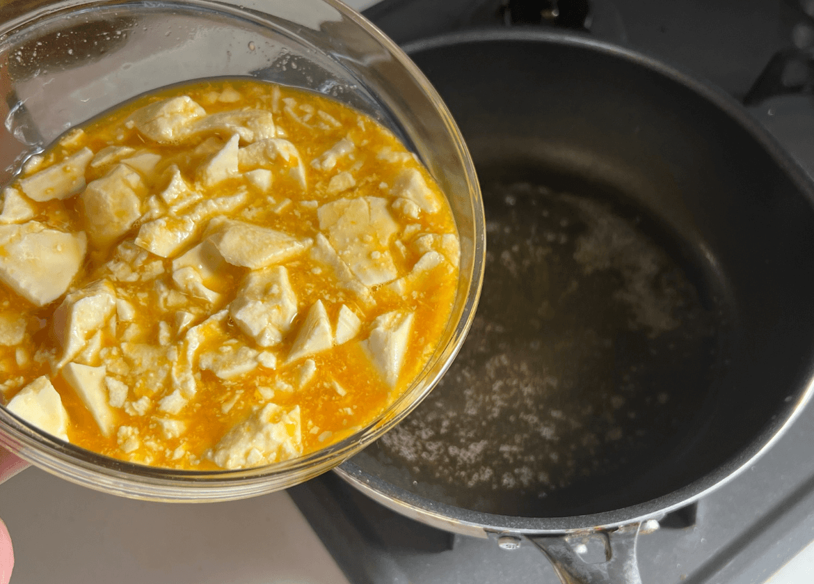 「卵と豆腐のふわふわ中華風」