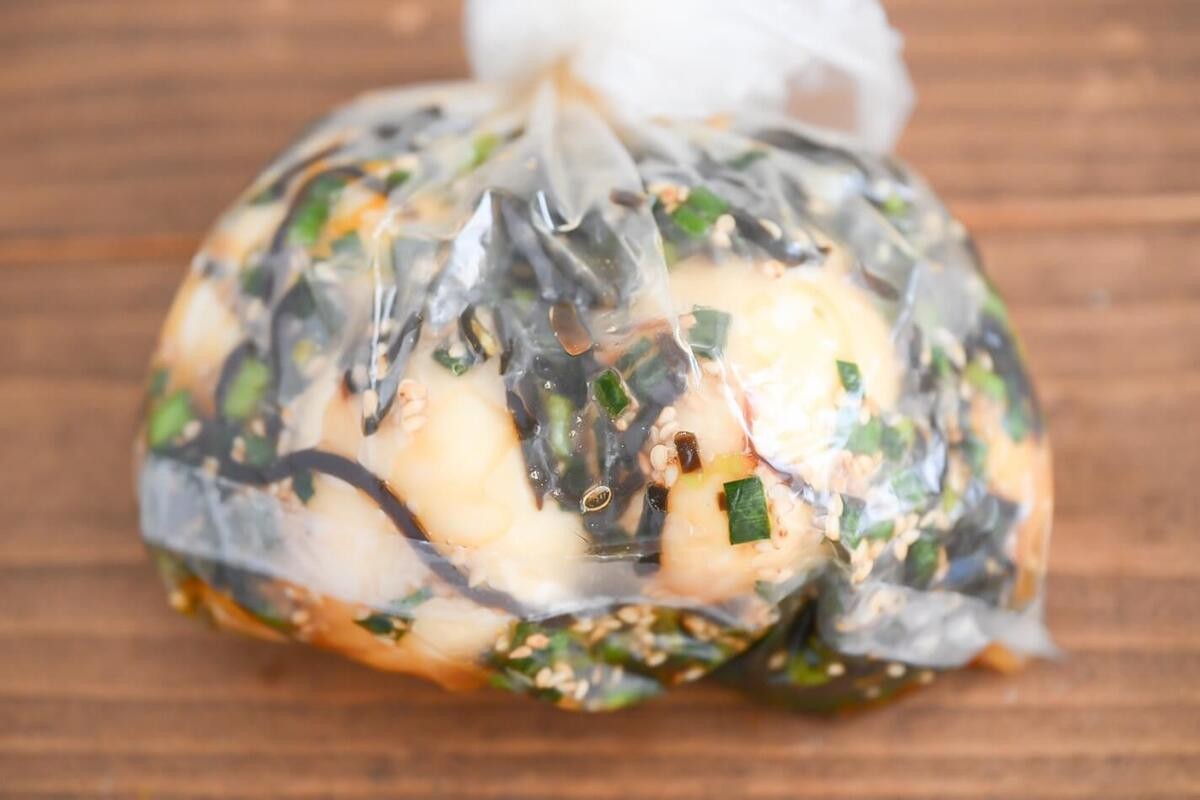 塩こんぶめんつゆ味玉