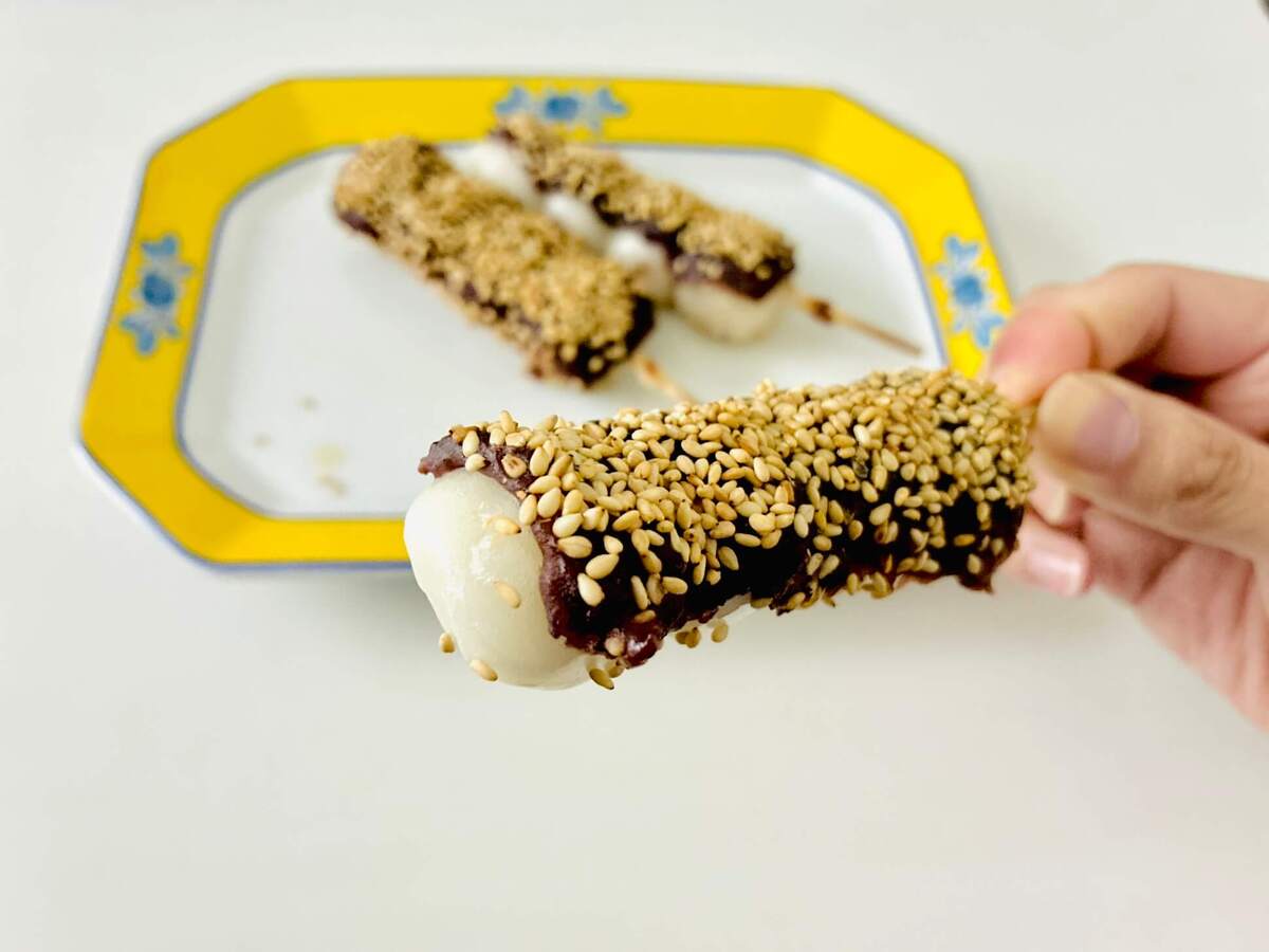 スーパーの串団子を「なんちゃってごま団子」にアレンジ