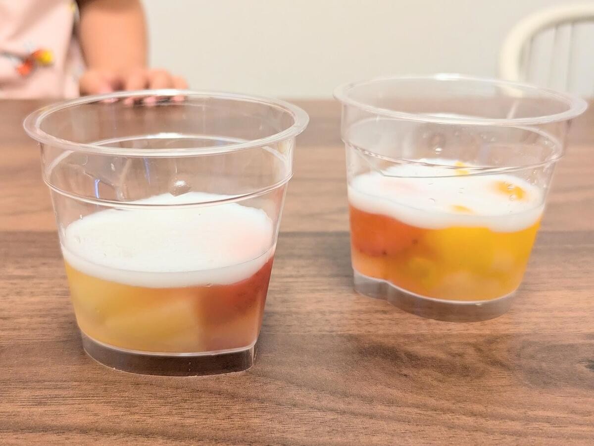 まるで色水遊び！？「カラフルゼリーの素」
