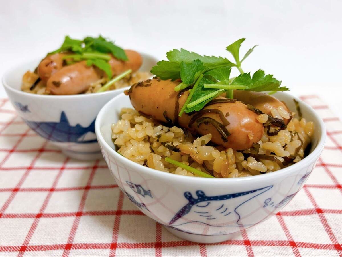 塩昆布で！シャウとしめじの炊き込みご飯