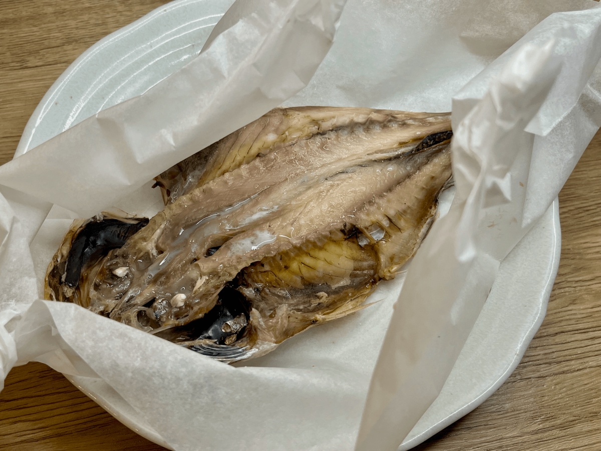 村上祥子さん「電子レンジでアジの干物を焼く方法」