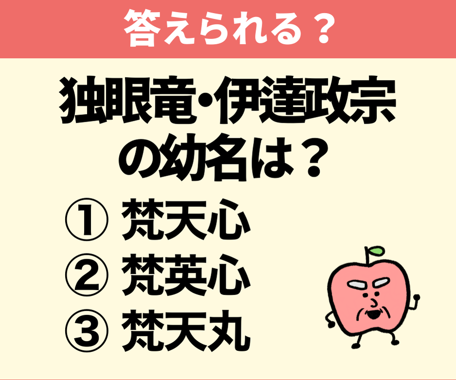 独眼竜政宗、幼少期の名前は?