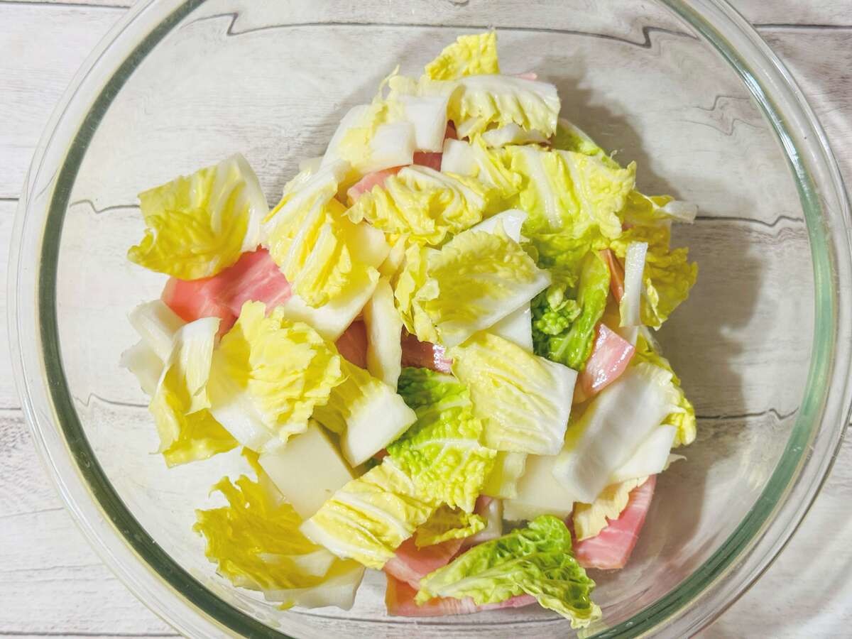 『餅と白菜の無限ホットサラダ』