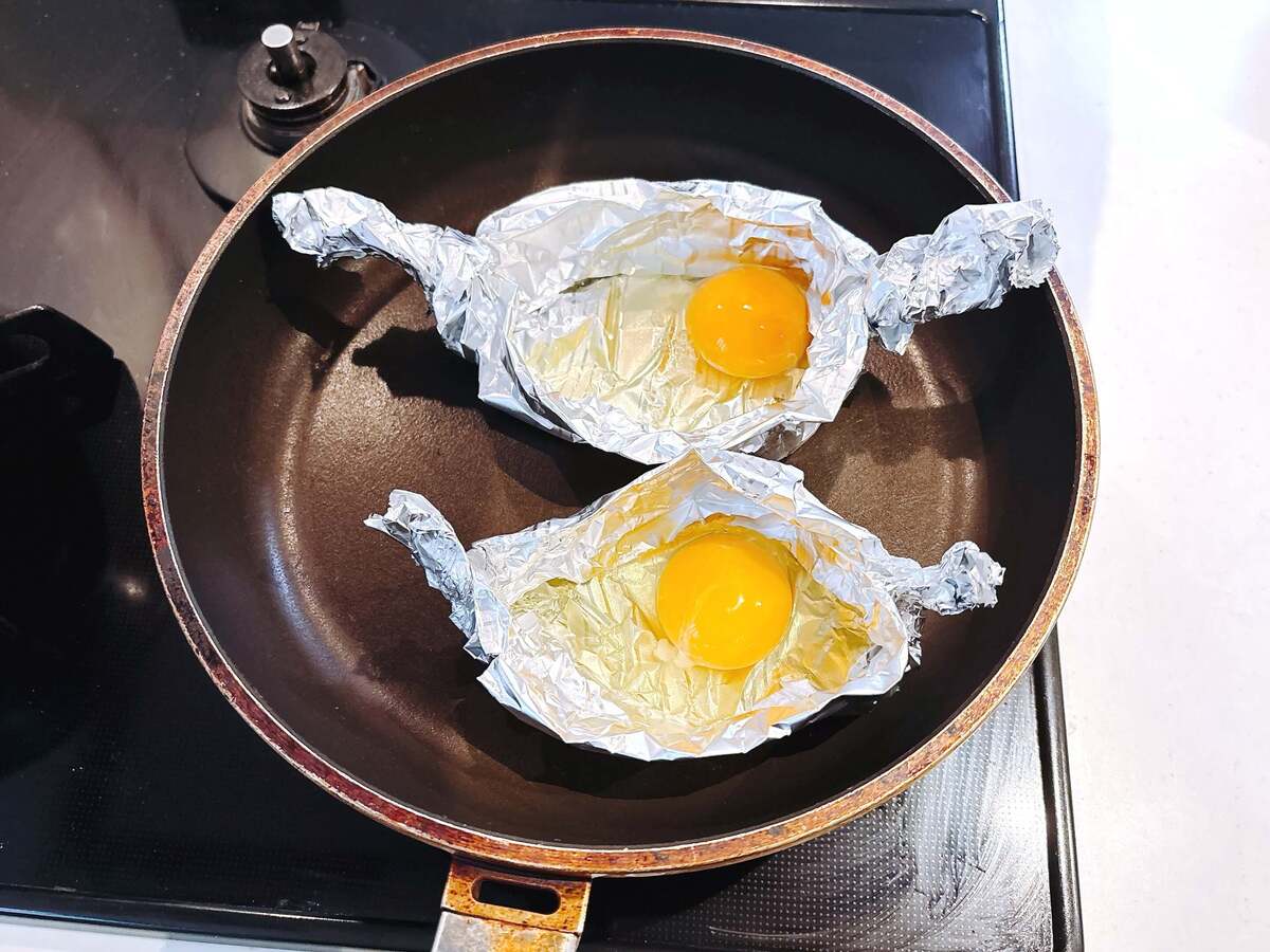 「クックパーボート」で目玉焼き作り