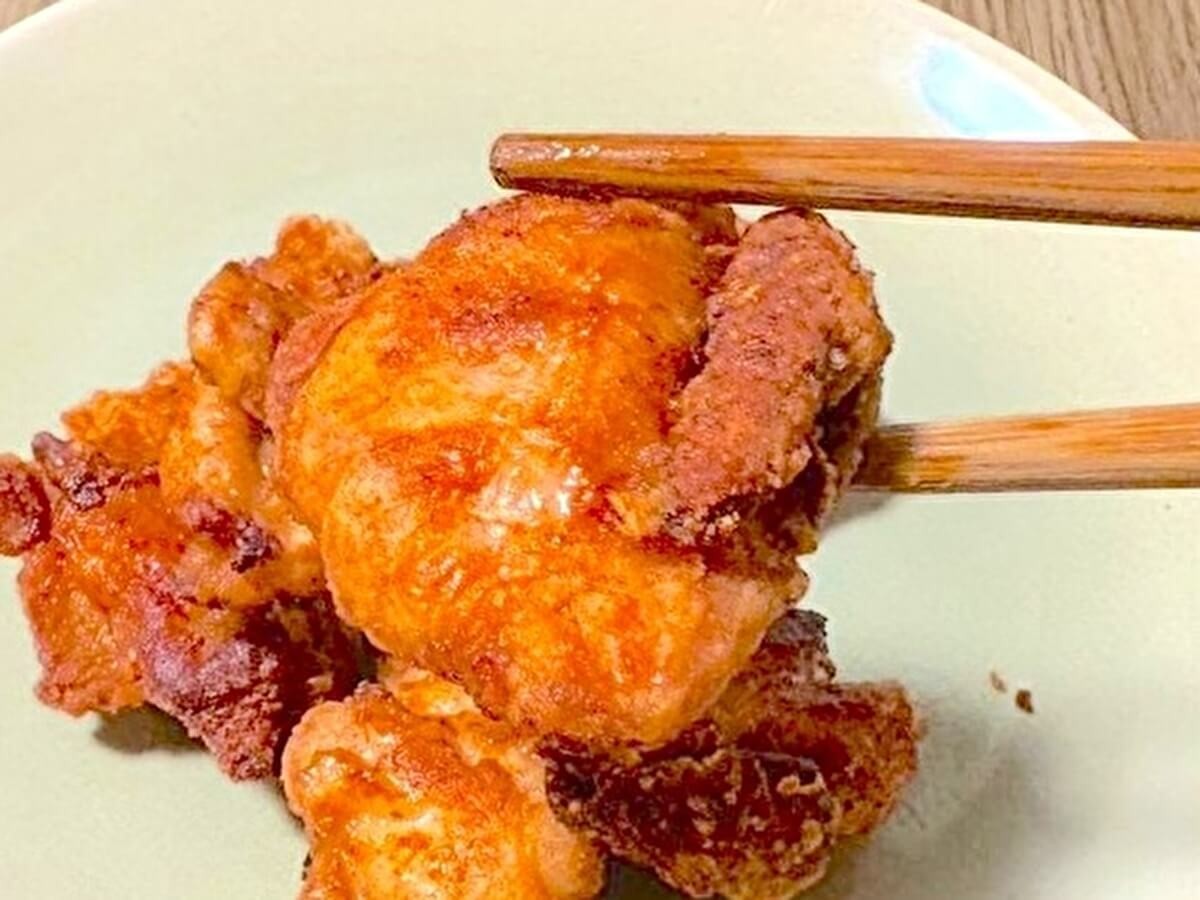 からあげの下味にうどんスープ