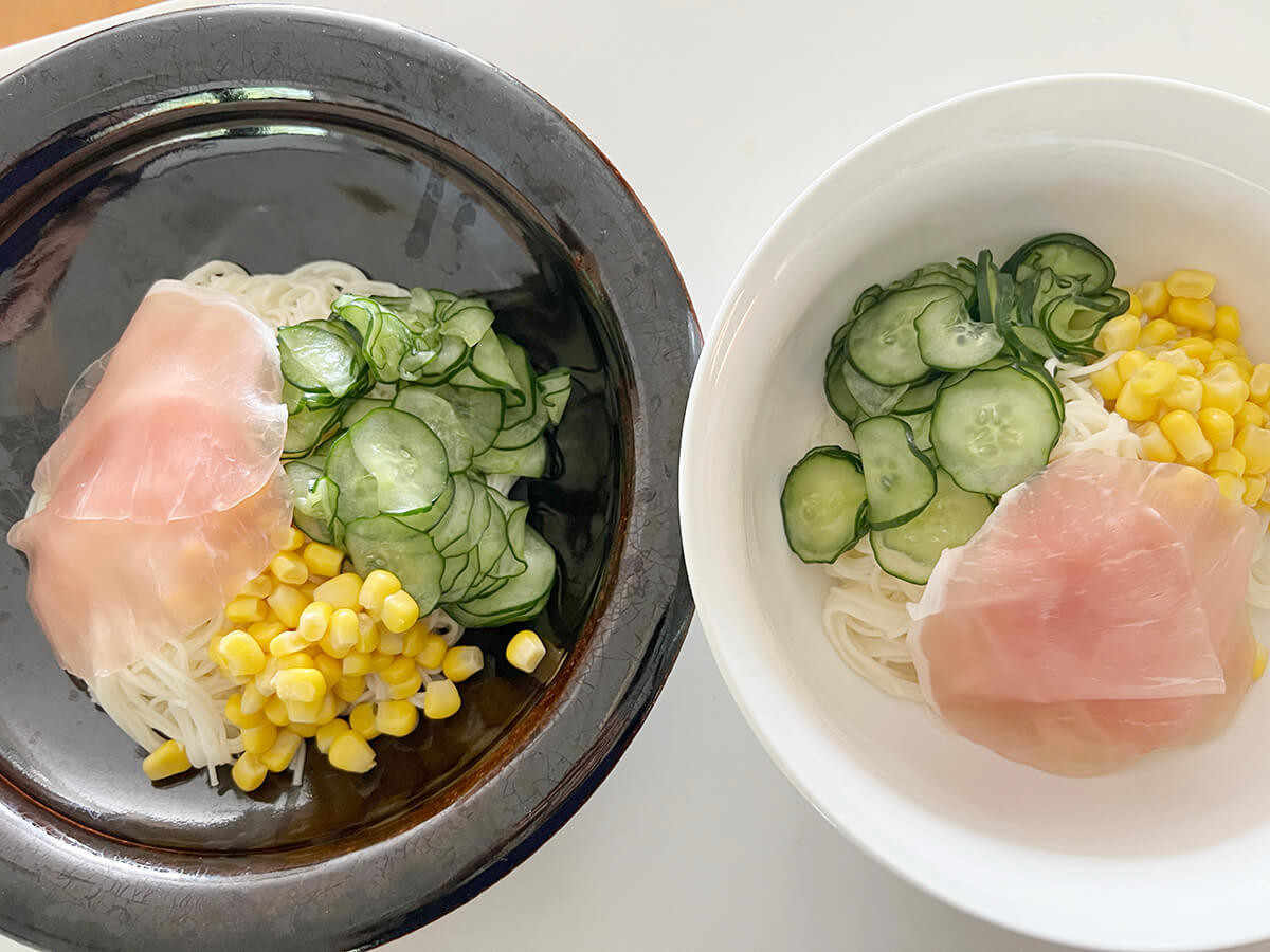 凍りトマトのぶっかけそうめん