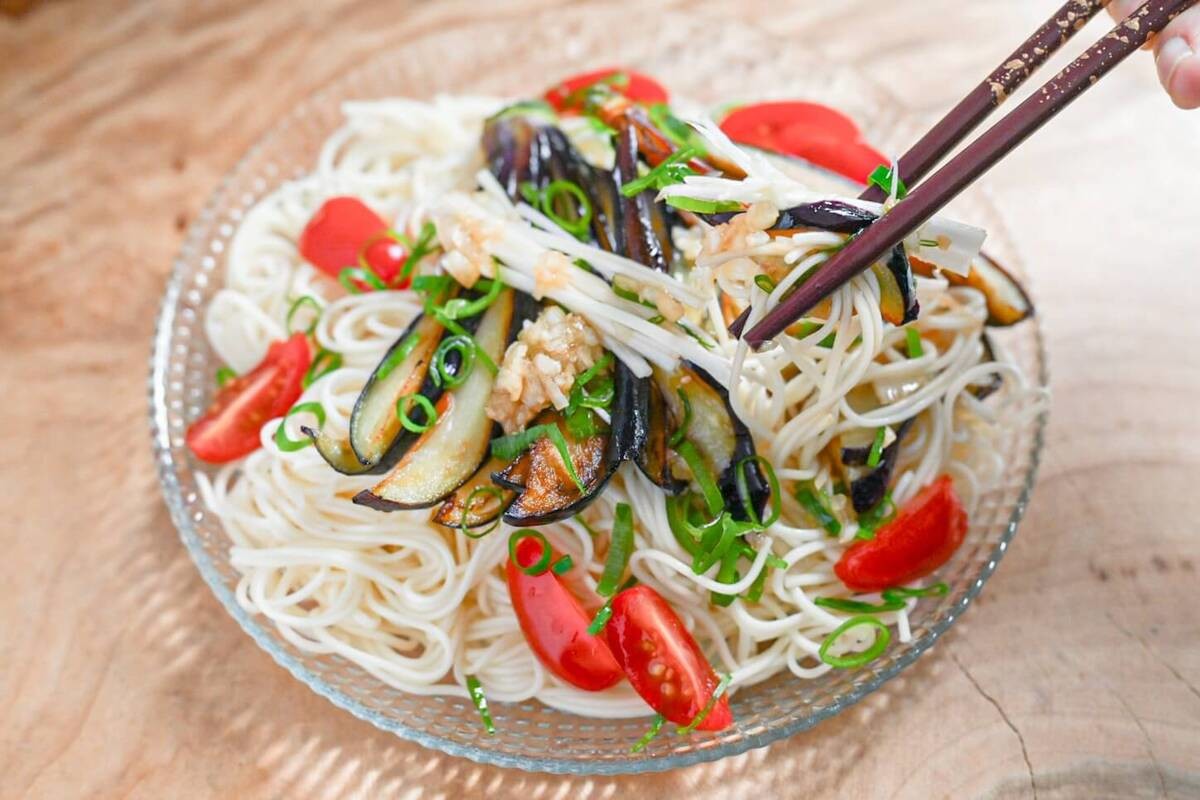 揚げなすそうめん