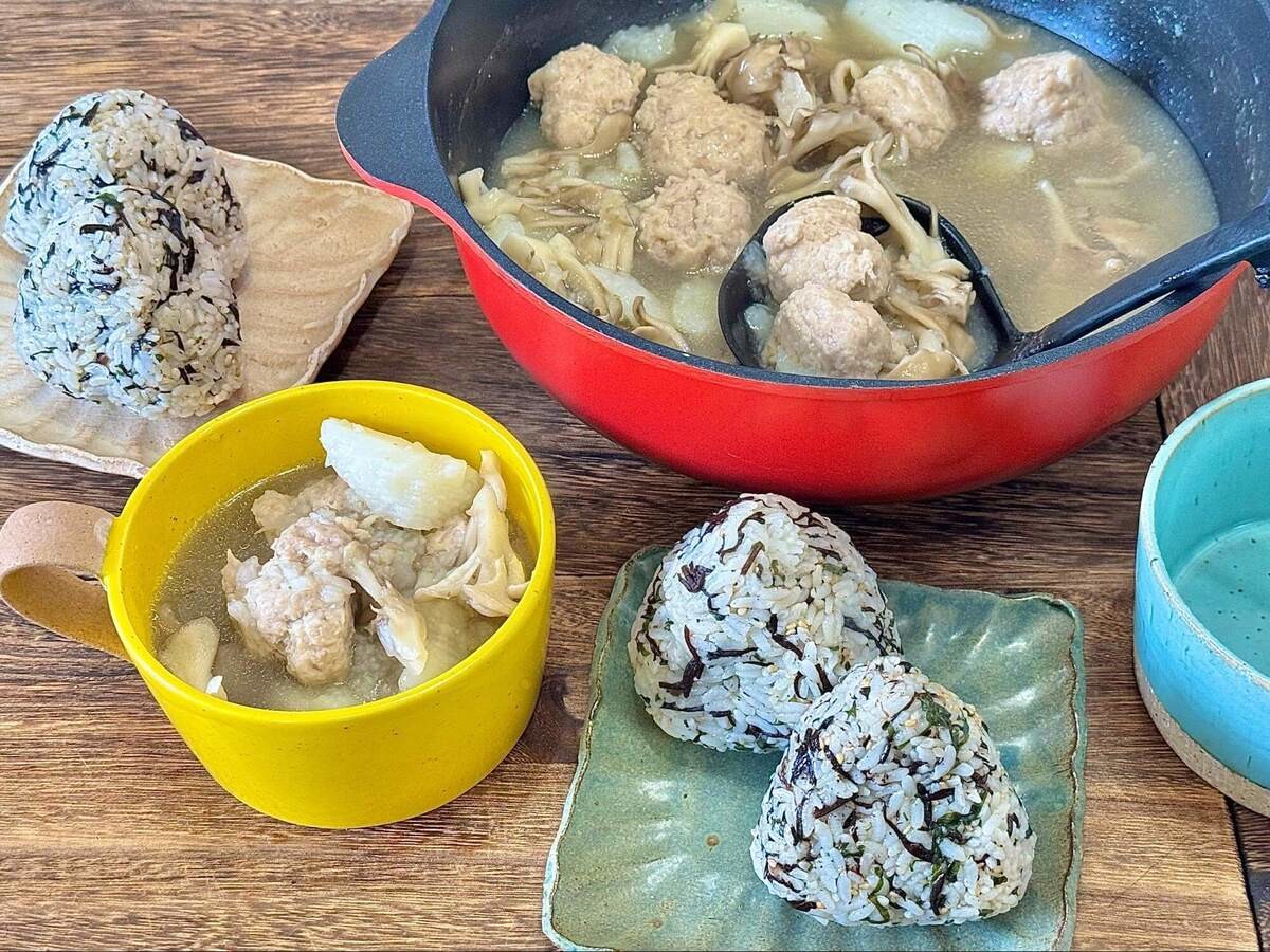 長谷川あかりさん「長いもとまいたけのつくね汁」のレシピ