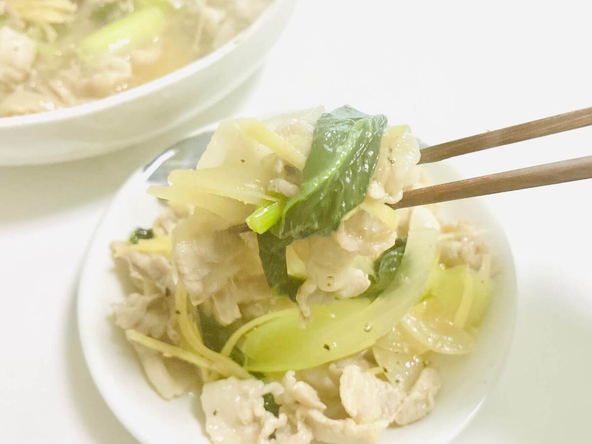 ショウガたっぷり豚バラ炒め