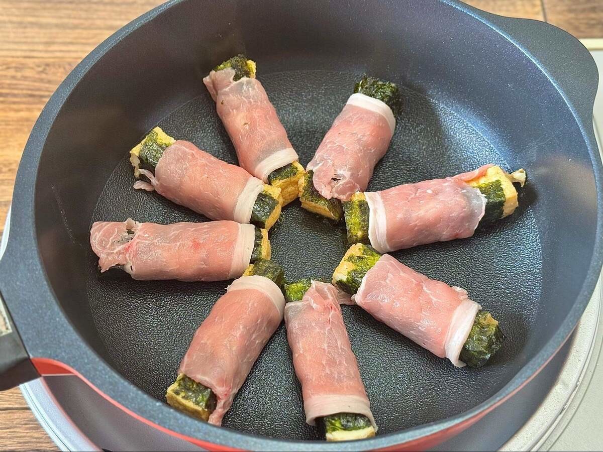 厚揚げの豚肉巻き