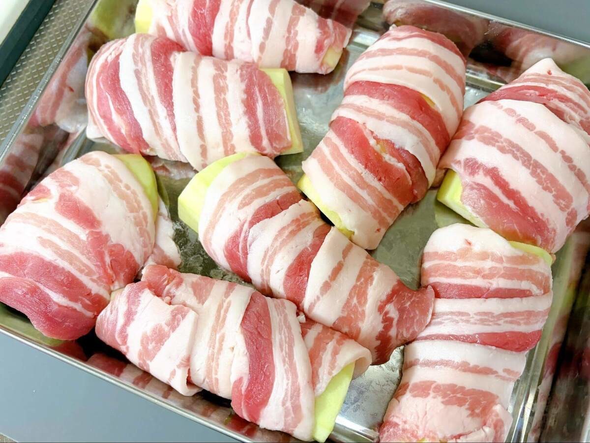 とろなす肉巻きのねぎだし蒸し