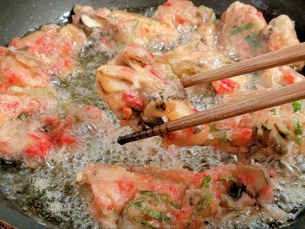 マイタケのたこ焼き風