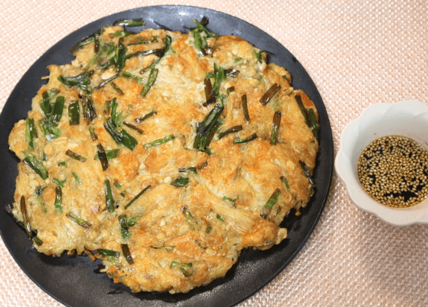 「えのきとツナのチーズチヂミ」