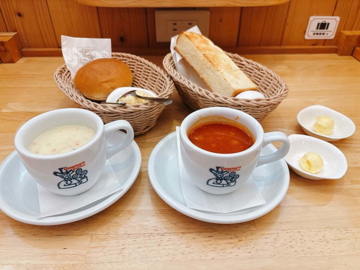 コメダ珈琲の新メニュー「クラムチャウダー&ミネストローネ」