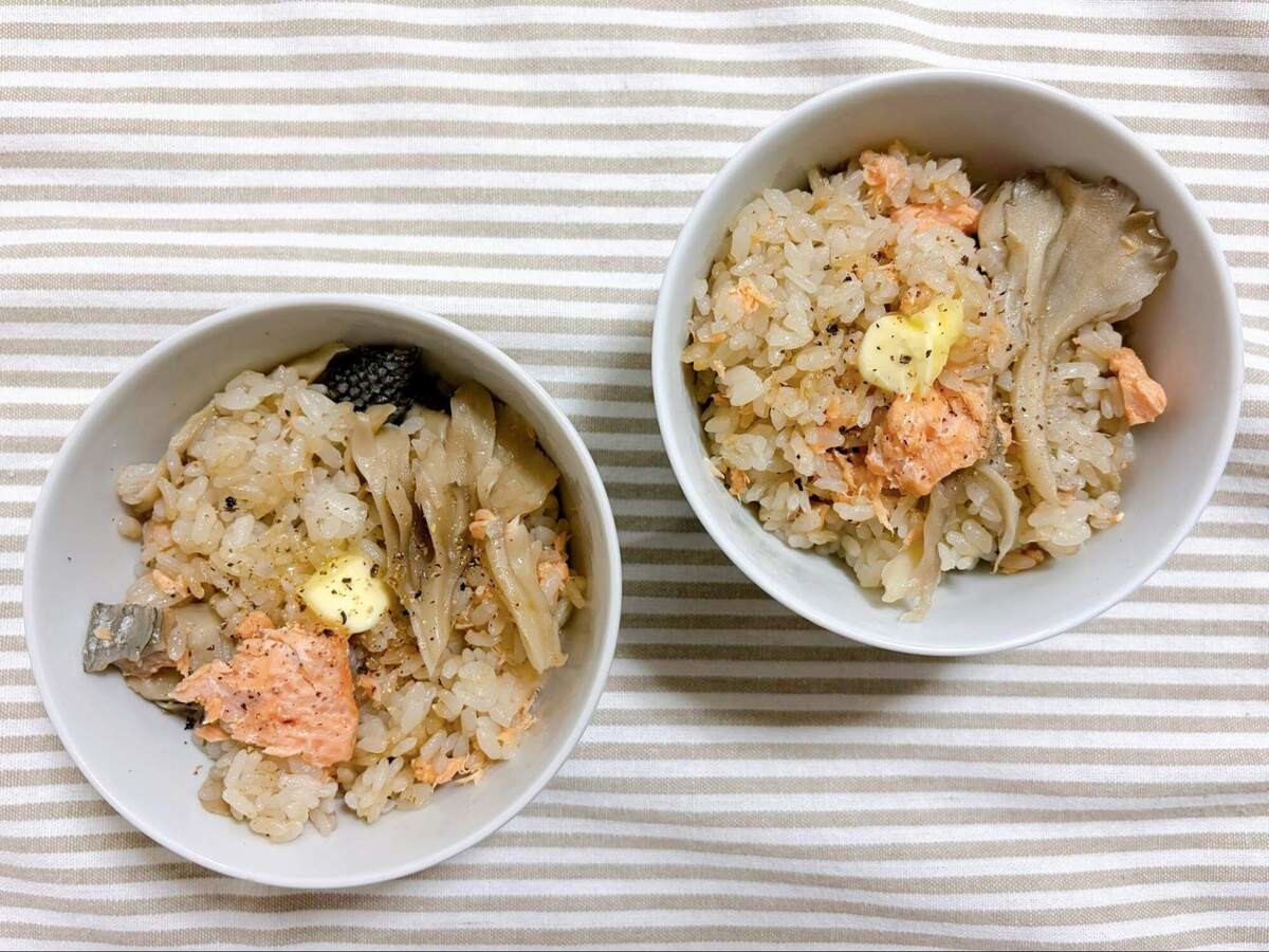 白まいたけと鮭のバター飯