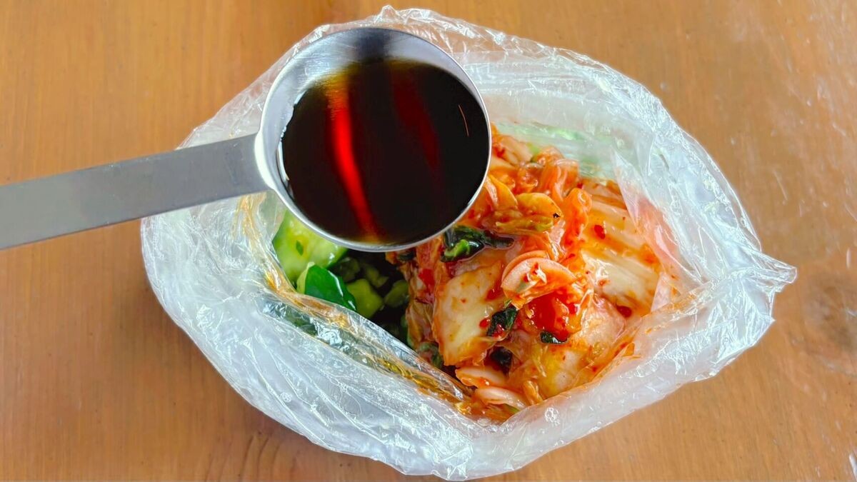 きゅうりのごまキムチあえ