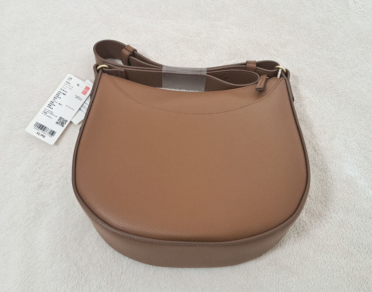 resil レザータッチワンハンドルバッグ ベージュ nouer UNIQLO】再販！レザータッチワンハンドルバッグが高見え！通勤にも