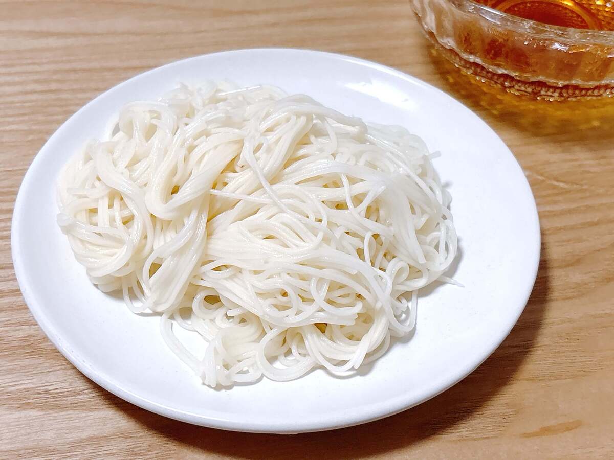 電子レンジ「茹でないそうめん」