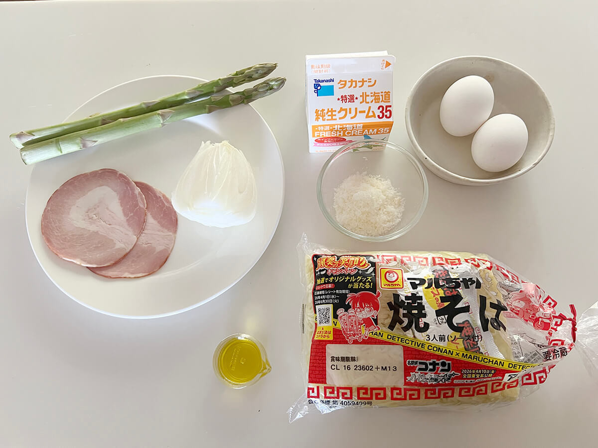アスパラと焼そばのキッシュ風