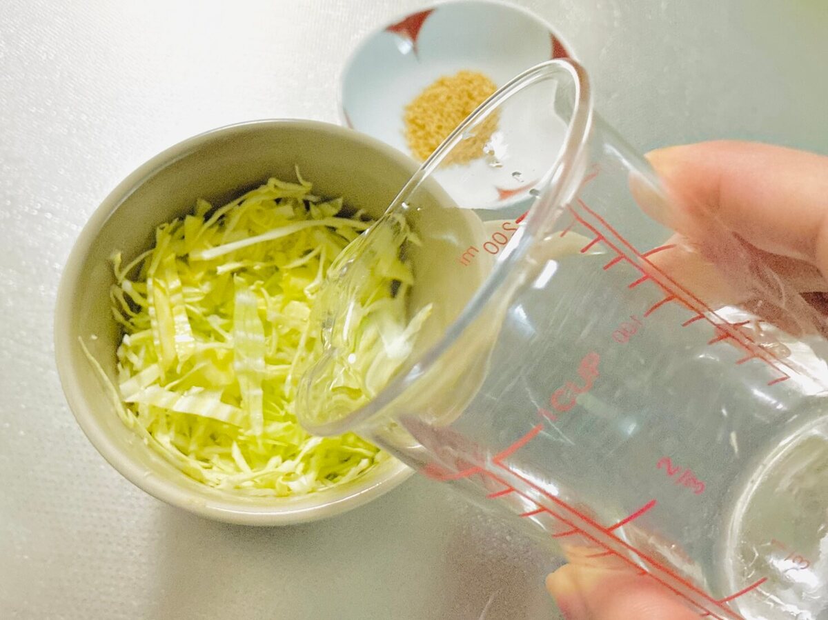 キャベツたっぷりマグカップスープ