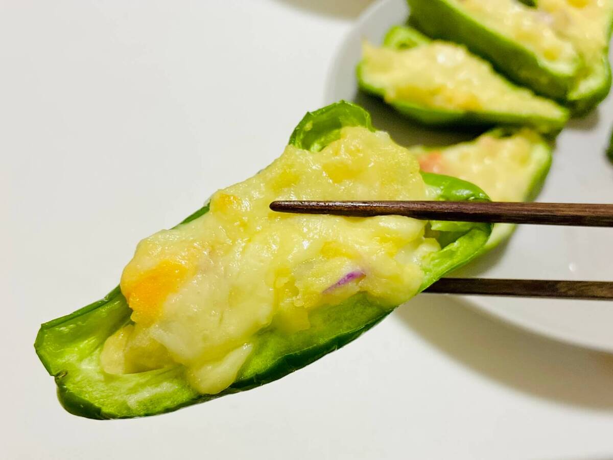 義母が孫に捧げる「ピーマンのポテサラ詰め」