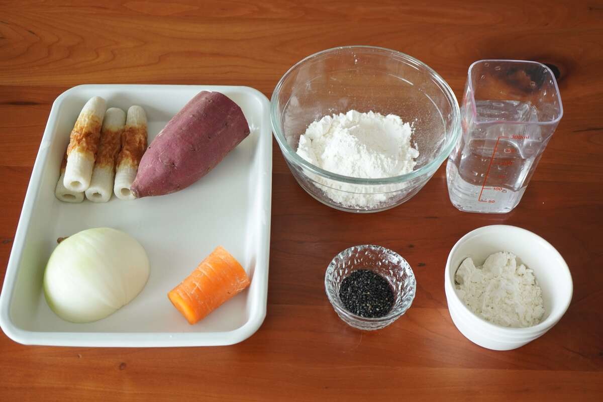 今井亮さん「さつま芋とちくわのかき揚げ」
