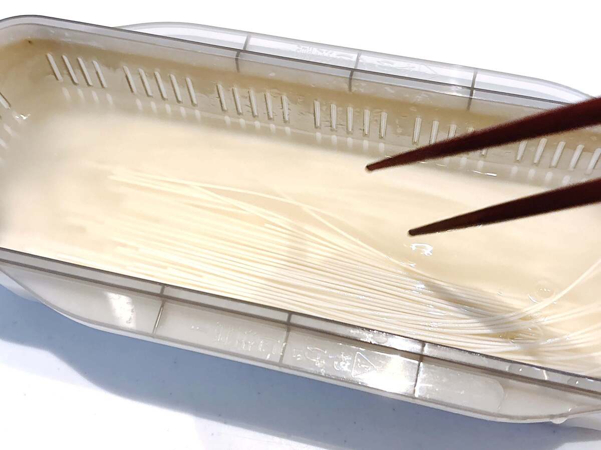 電子レンジ「茹でないそうめん」