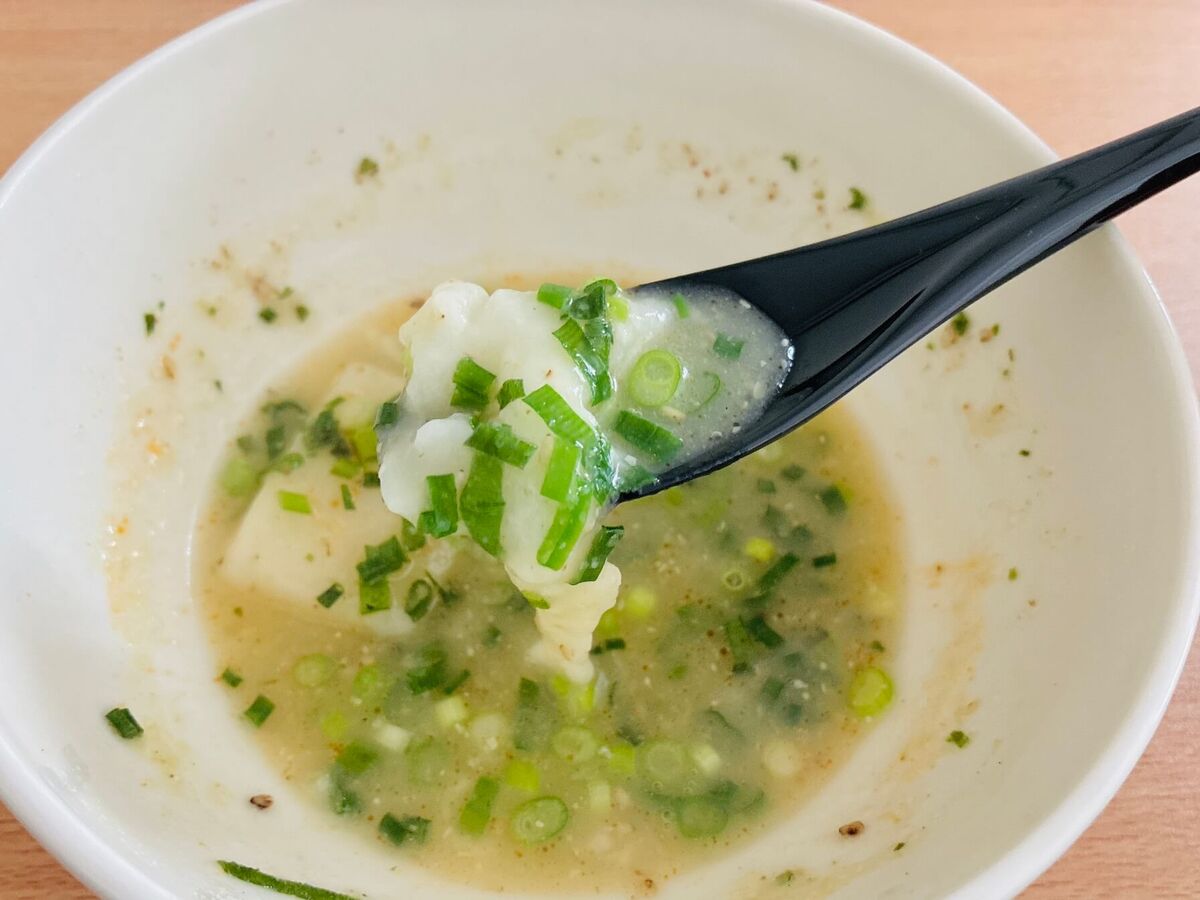 サッポロ一番でお変わり ねぎだくスープ餅