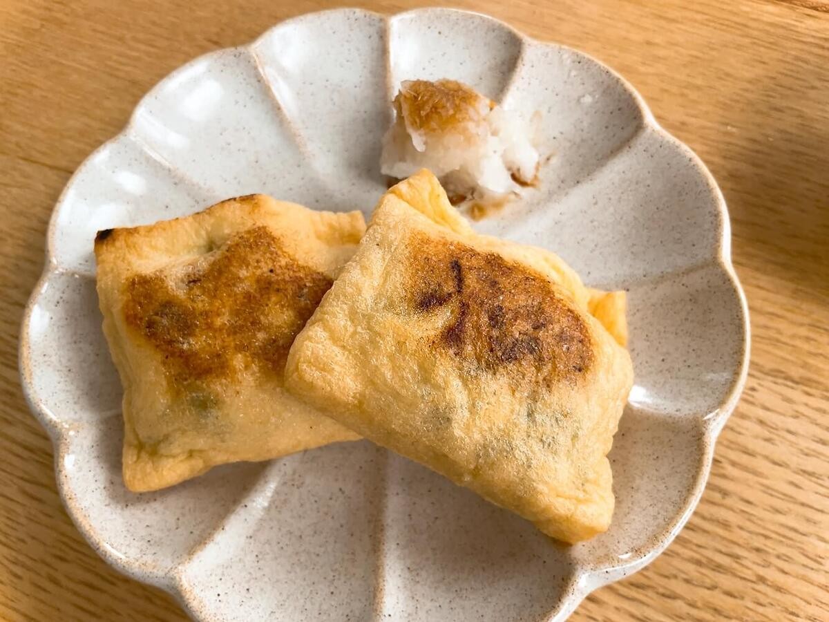 ねぎの油揚げサンド