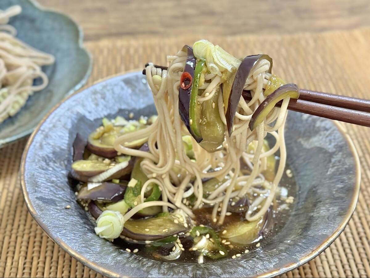 ナスつけ蕎麦