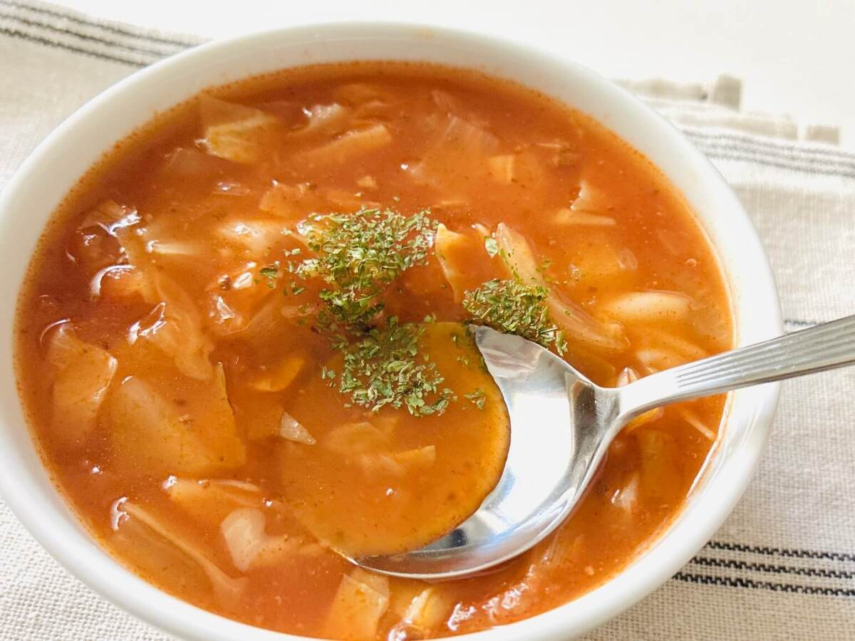 パスタソースでミネストローネスープ