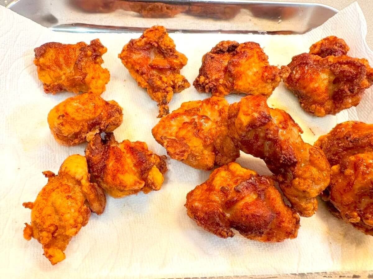 からあげの下味にうどんスープ