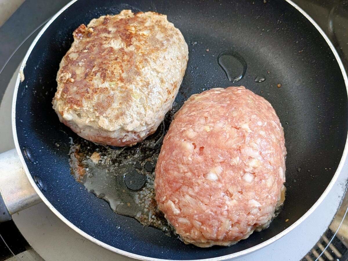 ZIP!「月見 in ハンバーグ」のレシピ