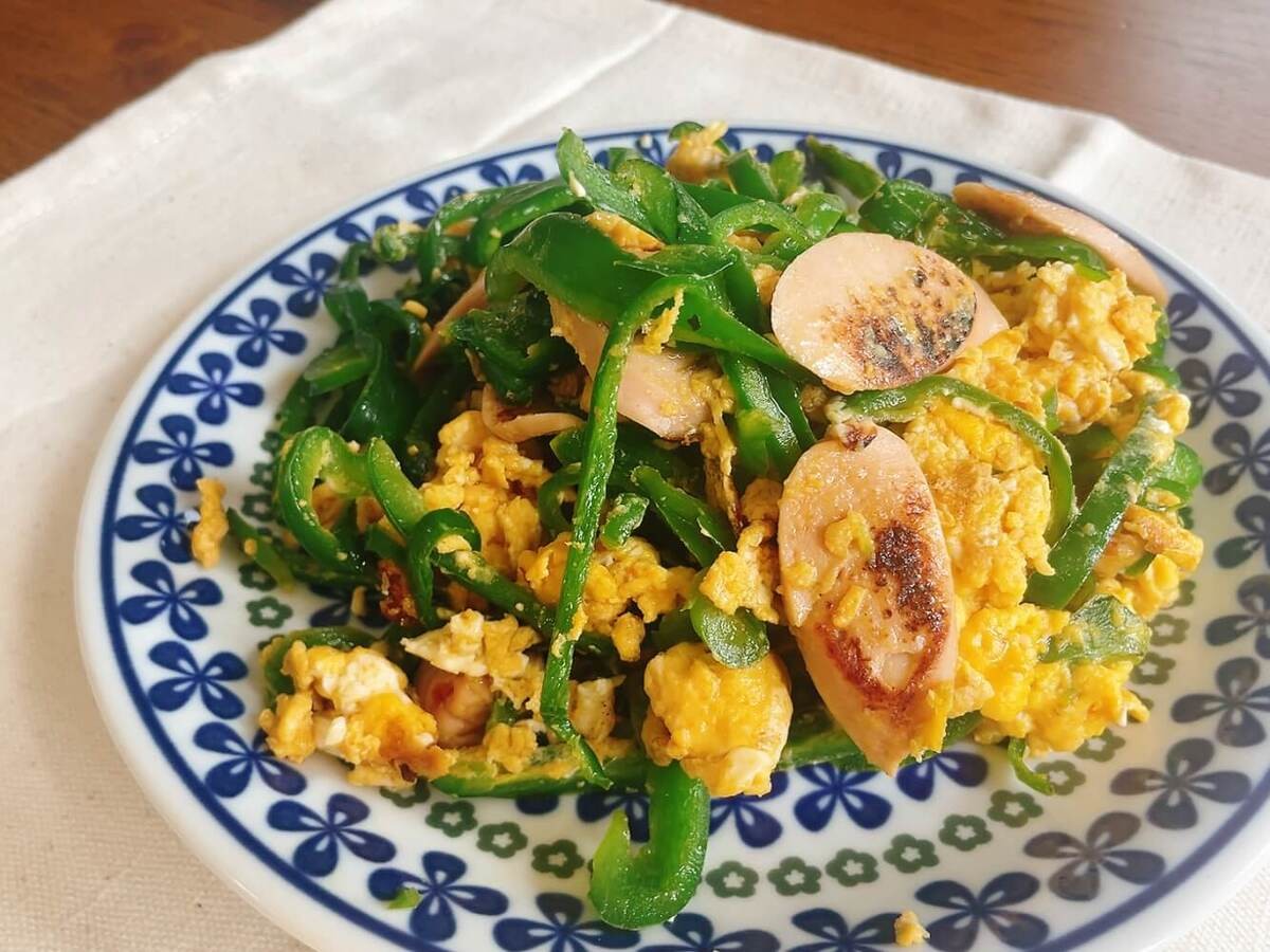5時に夢中!「魚肉ソーセージとピーマンの卵炒め」