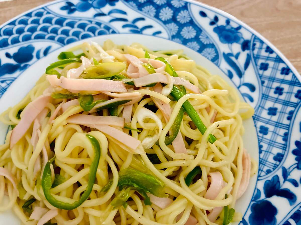 レンチン長ネギ和え麺